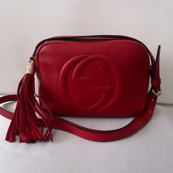 Gucci Handbags - AUTHENTIC GUCCI SOHO DISCO RED SMALL CAMERA CROSSBODY BAG